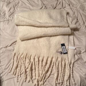 Cream Fringed Scarf